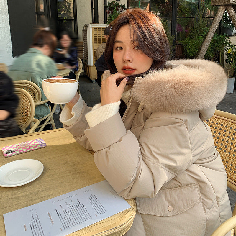 Women's Mid-Length Loose Fit Down Jacket