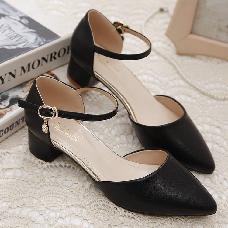 Women's Chunky Heel Pointed Toe Sandals