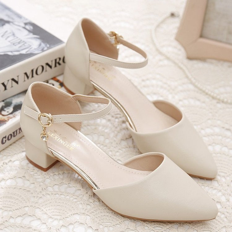 Women's Chunky Heel Pointed Toe Sandals